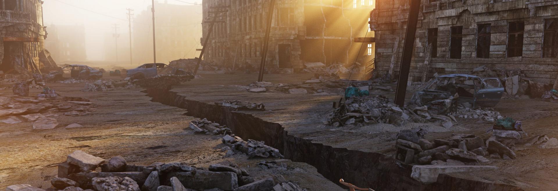 aftermath of an earthquake